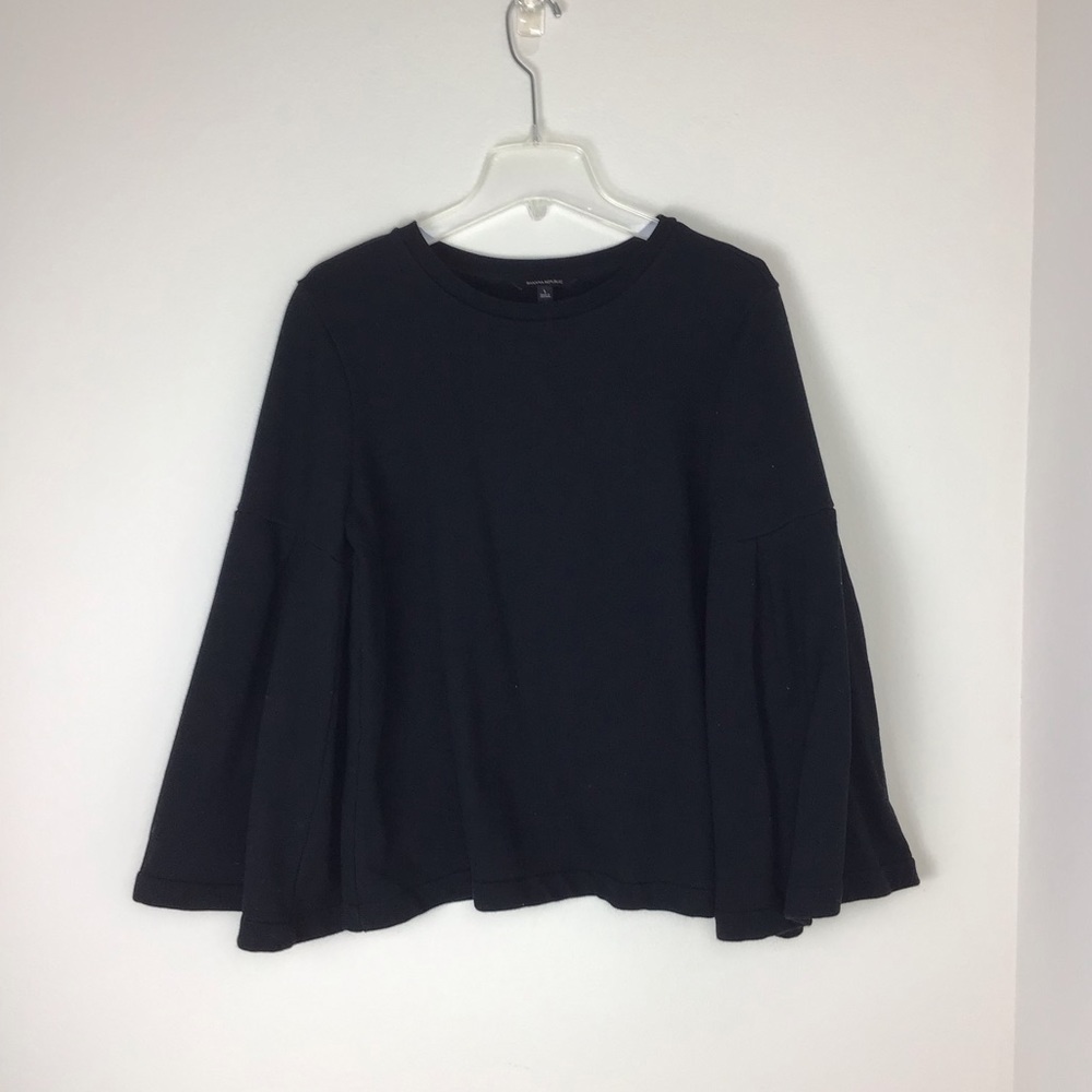 Banana Republic Bell Sleeved Black Top L